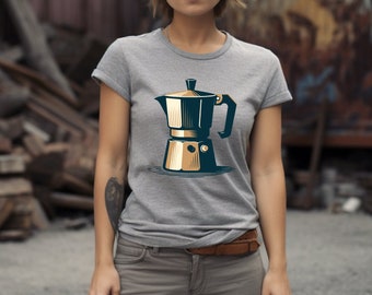 Italian Coffee Shirt. Italian Coffee Gift. Coffee Lover Shirt. Coffee Lover Gift. Moka Pot Shirt. Moka Pot Gift. Retro Coffee Shirt