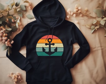 Anchor Hoodie. Anchor Gift. Nautical Sweatshirt. Nautical Hoodie. Sailor Gift. Boat Lover Gift. Maritime Hoodie. Sea Lover Sweatshirt #FC887