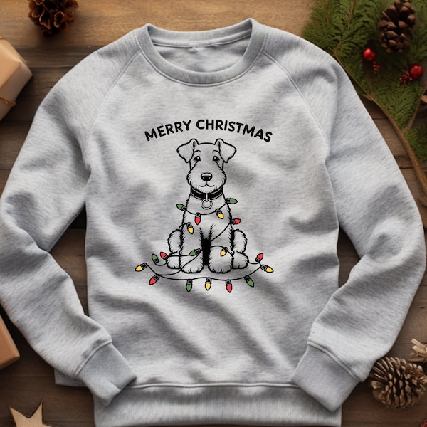 Airedale Sweater. Airedale Gift. Dog Lover Crew. Dog Lover Gift. Pet Sweatshirt. Pet Gift. Christmas Crew. Christmas Dog. Terrier Sweater