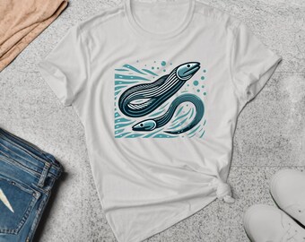 Eel Shirt. Eel Gift. Eel T-shirt. Ocean Shirt. Ocean Gift. Ocean Waves Shirt. Abstract Shirt. Abstract Art Gift. Artistic Shirt #FC942