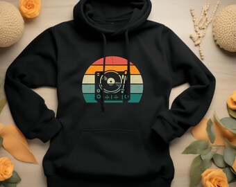 DJ Turntable Hoodie. DJ Gift. Turntable Shirt. DJ Apparel. Dj Sweatshirt. Music Hoodie. Dj Equipment. Dj Lover Gift. Turntable Gift