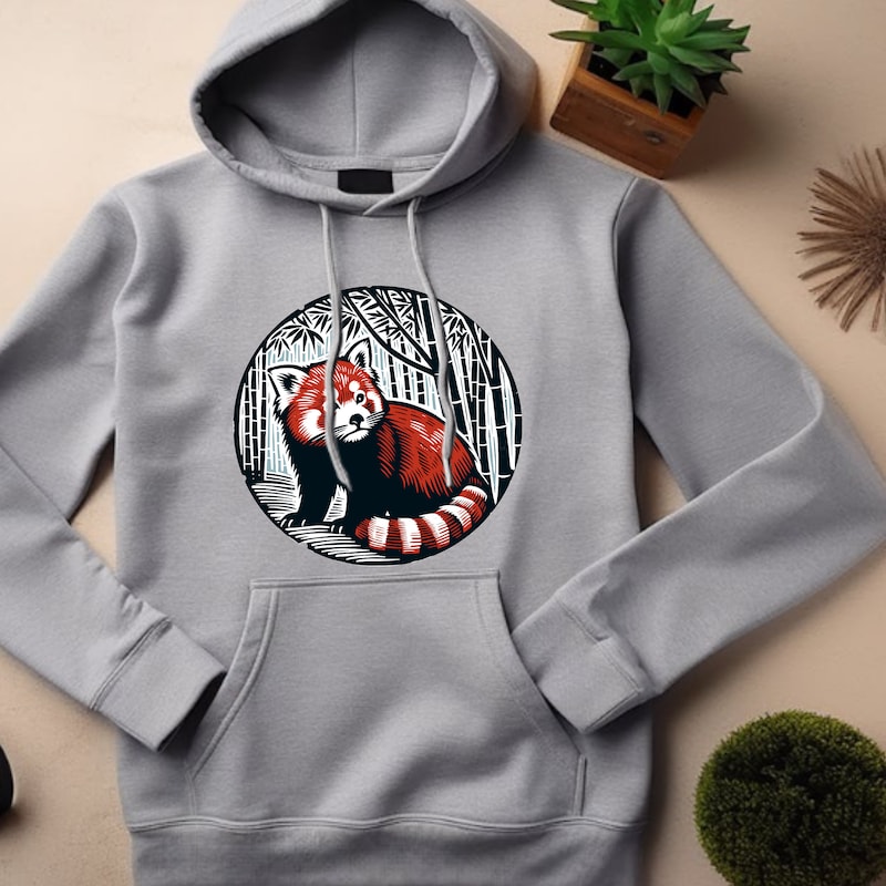 Red Panda Crop Top Hoodie For Women