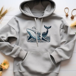 Whale Hoodie. Whale Gift. Whale Sweatshirt. Humpback Whale Gift. Ocean Hoodie. Ocean Gift. Animal Lover Hoodie. Animal Lover Gift #FC598