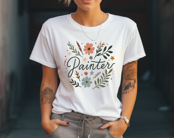 Painter Shirt. Painter Gift. Floral Shirt. Flower Shirt. Artist Shirt. Art Lover Tee. Creative Shirt. Art Teacher Tee. Painting Shirt