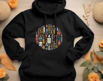 Candle Hoodie. Candle Gift. Candle Sweatshirt. Candle Making Gift. Candle Maker Hoodie. Candle Lover Gift. Floral Hoodie. Floral Gift