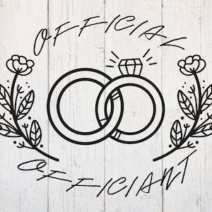 Officiante Svg. Matrimonio Svg. Festa di matrimonio Svg. Matrimonio Svg. Officiante Taglia File Dxf. Scarica per Cricut e Silhouette. Clipart dell'officiante