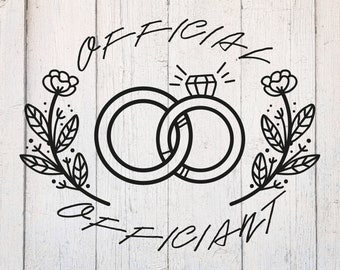 Officiant Svg. Wedding Svg. Wedding Party Svg. Marriage Svg. Officiant Cut File Dxf. Download for Cricut & Silhouette. Officiant Clipart