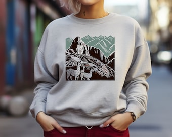 Suéter Machu Picchu. Suéter de viaje. Suéter Perú. Regalo de viaje a Perú. Suéter de senderismo. Suéter Explorador. Suéter Cultural. Regalo de vista panorámica
