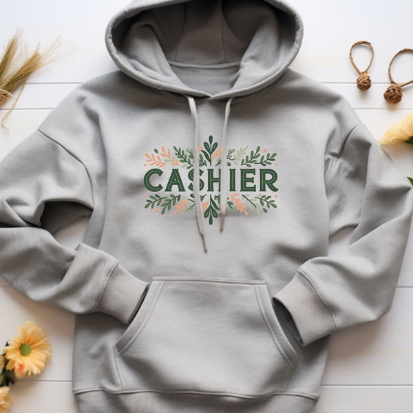 Cashier Hoodie. Cashier Gift. Checkout Hoodie. Cash Register. Retail Worker. Retail Gift. Store Clerk Tee. Shop Staff Top. Checkout Gift