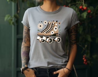 Roller Skate Shirt. Roller Skate Gift. Roller Skate T-shirt. Retro Skate Shirt. Retro Skate Gift. Floral Skate Shirt. Floral Skate #FC444