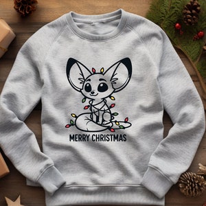 Fennec Sweater. Fox Gift. Holiday Sweater. Winter Gift. Fox Lover Wear. Animal Crewneck. Cozy Sweater. Cute Fox Present. Fox Winter Theme