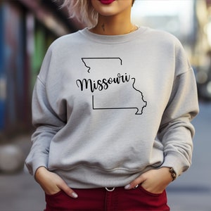 Missouri Sweater. Missouri Gift. Show Me State. State Pride Crew. Love Missouri. Midwest Sweater. Missouri Clothing. Heart Missouri