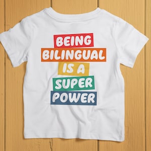 Kids Bilingual Shirt. Toddler Bilingual Gift. Bilingual Teacher. Bilingual Baby. Dual Language. Bilingual Kids. Baby Shower Gift