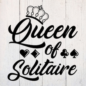 Solitario SVG. Amante del solitario Svg. Abanico Solitario Svg. Jugador Solitario Svg. Cortar archivo Dxf. Descargar para Cricut y Silhouette
