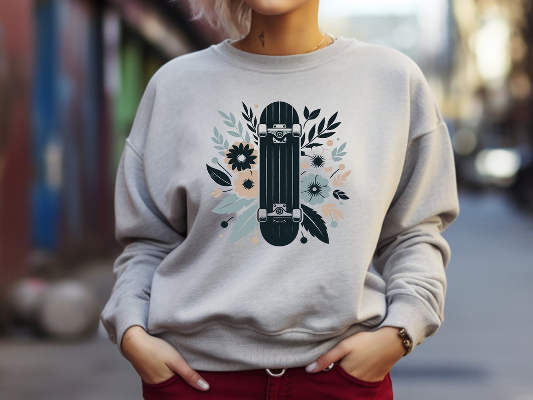 Skateboard Colorful Pattern Print Women's Sweatshirt main image 0