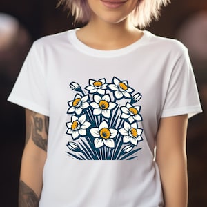 Daffodil Shirt. Daffodil Gift. Daffodil T-shirt. Flower Shirt. Flower Gift. Floral Shirt. Floral Gift. Bouquet Shirt. Bouquet Gift