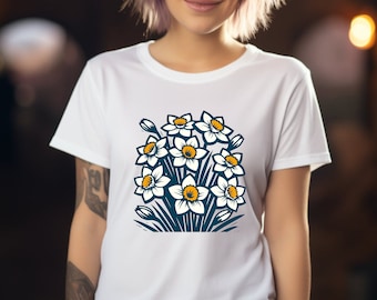 Daffodil Shirt. Daffodil Gift. Daffodil T-shirt. Flower Shirt. Flower Gift. Floral Shirt. Floral Gift. Bouquet Shirt. Bouquet Gift