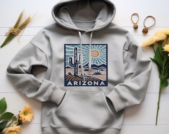 Sudadera con capucha de Arizona. Regalo de Arizona. Sudadera con capucha de cactus. Sudadera con capucha del desierto. Regalo del desierto. Cactus de Arizona. Sudadera con capucha del suroeste. Regalo del suroeste. Cactus #FC335