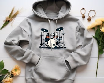 Drum Kit Hoodie. Drum Kit Gift. Drums Sweatshirt. Drummer Hoodie. Drummer Gift. Music Lover Hoodie. Music Lover Gift. Retro Drum #FC475