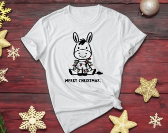 Camisa de burro. Camiseta de burro. Camisa de animales. Camiseta navideña. Divertida camiseta de Navidad. Camiseta de burro de Navidad. Camisa festiva. Camisa de invierno. camiseta navideña