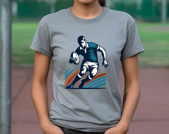 Rugby Shirt. Rugby Gift. Rugby T-shirt. Rugby Player Gift. Rugby Lover Shirt. Rugby Action Pose. Sports Shirt. Sports Gift. Athletic Shirt