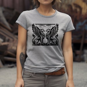 Fantasy Shirt. Griffin Shirt. Mythical Tee. Griffin Gift. Fantasy Gift. Magical Shirt. Mythology Gift. Fantasy Animal Tee. Winged #FC1032