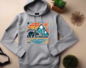 California Hoodie. California Gift. Bear Hoodie. Bear Gift. Mountain Hoodie. Mountain Gift. Scenic Hoodie. Scenic Gift. Sunset Hoodie
