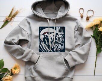 Forest Hoodie. Forest Gift. Woodpecker Top. Bird Watcher Gift. Nature Lover Hoodie. Nature Gift. Bird Hoodie. Bird Lover Gift #FC646