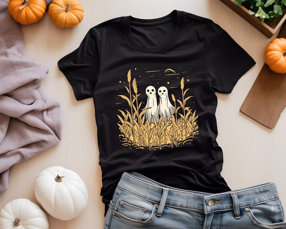 Cornfield Ghost Shirt. Cute Spooky Shirt. Halloween Gift. Halloween Shirt. Western Ghost Shirt. Western Halloween Shirt