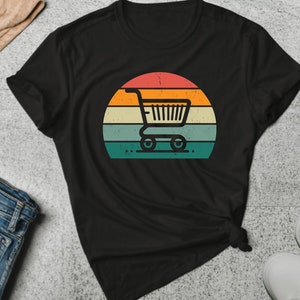 ショッピング カート T シャツ。カート愛好家へのギフト。ショッピング T シャツ。リテール セラピー T シャツ。食料品 T シャツ。買い物中毒シャツ。買い物客 T シャツ。モール ラット シャツ #FC971