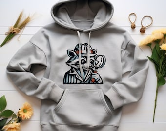 Detective Hoodie. Detective Gift. Raccoon Sweatshirt. Raccoon Gift. Detective Theme. Animal Hoodie. Animal Lover Gift. Mystery Hoodie #FC94