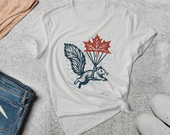 Squirrel Shirt. Squirrel Gift. Maple Leaf Tee. Nature Lover Tee. Autumn T-shirt. Fall Season Shirt. Animal Lover Tee. Woodland #FC187