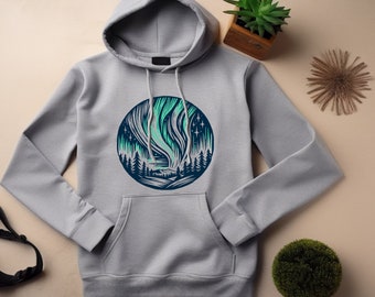 Astronomy Hoodie. Aurora Borealis. Northern Lights. Space Sweatshirt. Star Gazer Gift. Night Sky Hoodie. Aurora Sweatshirt