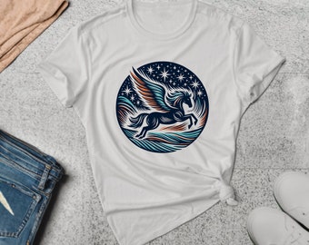 Fantasy Shirt. Pegasus T-shirt. Starry Sky Tee. Fantasy Gift. Mythical Tee. Pegasus Gift. Starry Sky Top. Magical Shirt. Fantasy Lover