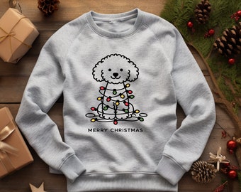 Bichon Frise Sweater. Bichon Crewneck. Dog Lover Sweater. Dog Lover Gift. Bichon Xmas Design. Christmas Dog Gift. Pet Xmas Apparel #FC947