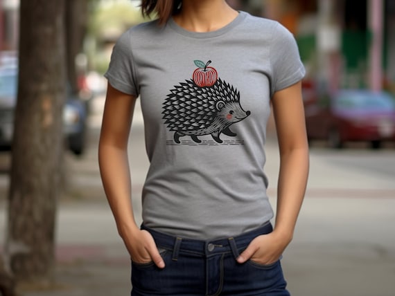 Hedgehog Shirt. Hedgehog Gift. Animal T-shirt. Animal Lover Tee. Hedgehog Tee. Nature Lover Top. Quirky Animal Tee. Quirky Shirt #FC186