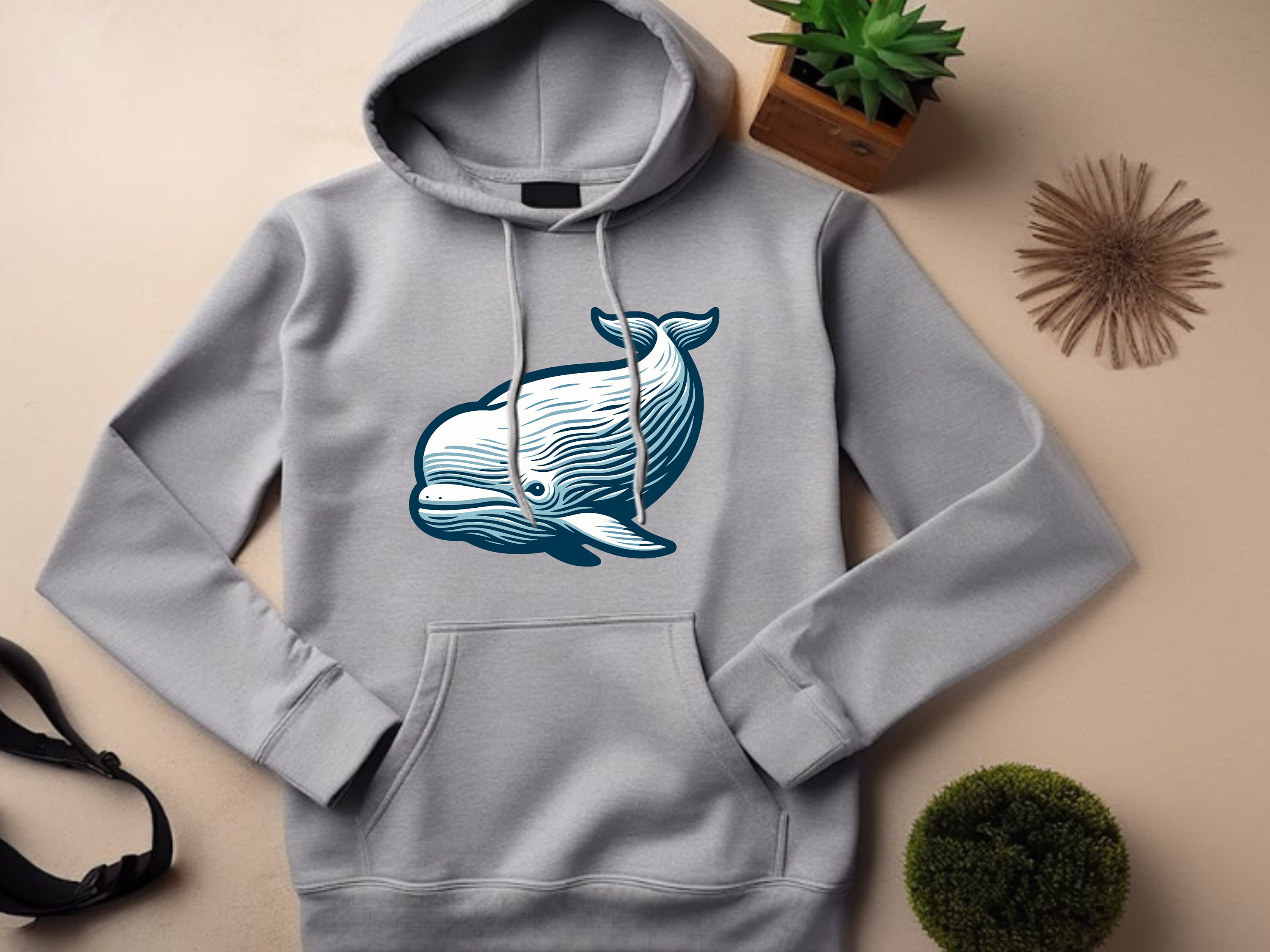 Beluga Hoodie. Beluga Gift. Ocean Hoodie. Ocean Gift. Whale Hoodie. Whale Gift. Animal Art Hoodie. Animal Art Gift. Beluga Whale Hoodie