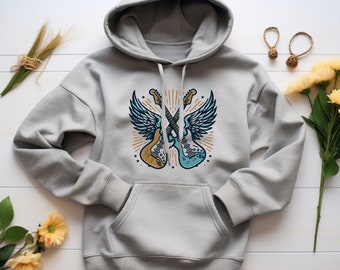 Guitar Hoodie. Guitarist Gift. Music Hoodie. Musician Gift. Rock Music Sweat. Band Hoodie. Electric Guitar. Concert Hoodie. Band #FC871