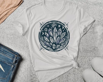 Crystal Shirt. Crystal Gift. Mystic Tee. Mystical Gift. Crystal Top. Crystal Lover. Gemstone Tee. Gemstone Gift. Healing Gems