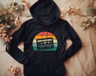 Cassette Tape Hoodie. Music Lover Gift. Mixtape Sweatshirt. 80s Music Hoodie. 90s Music Gift. Cassette Gift. Tape Collector Gift
