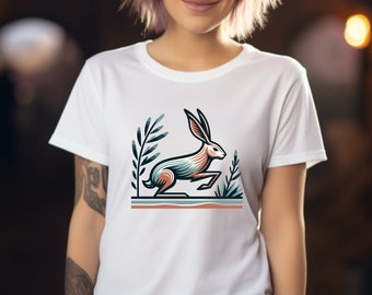 Camisa de conejo. Regalo de conejo. Camiseta de conejo. Camisa de liebre. Regalo de liebre. Camisa de conejito. Regalo de conejito. Regalo para amantes de los animales. Camisa de paisaje forestal