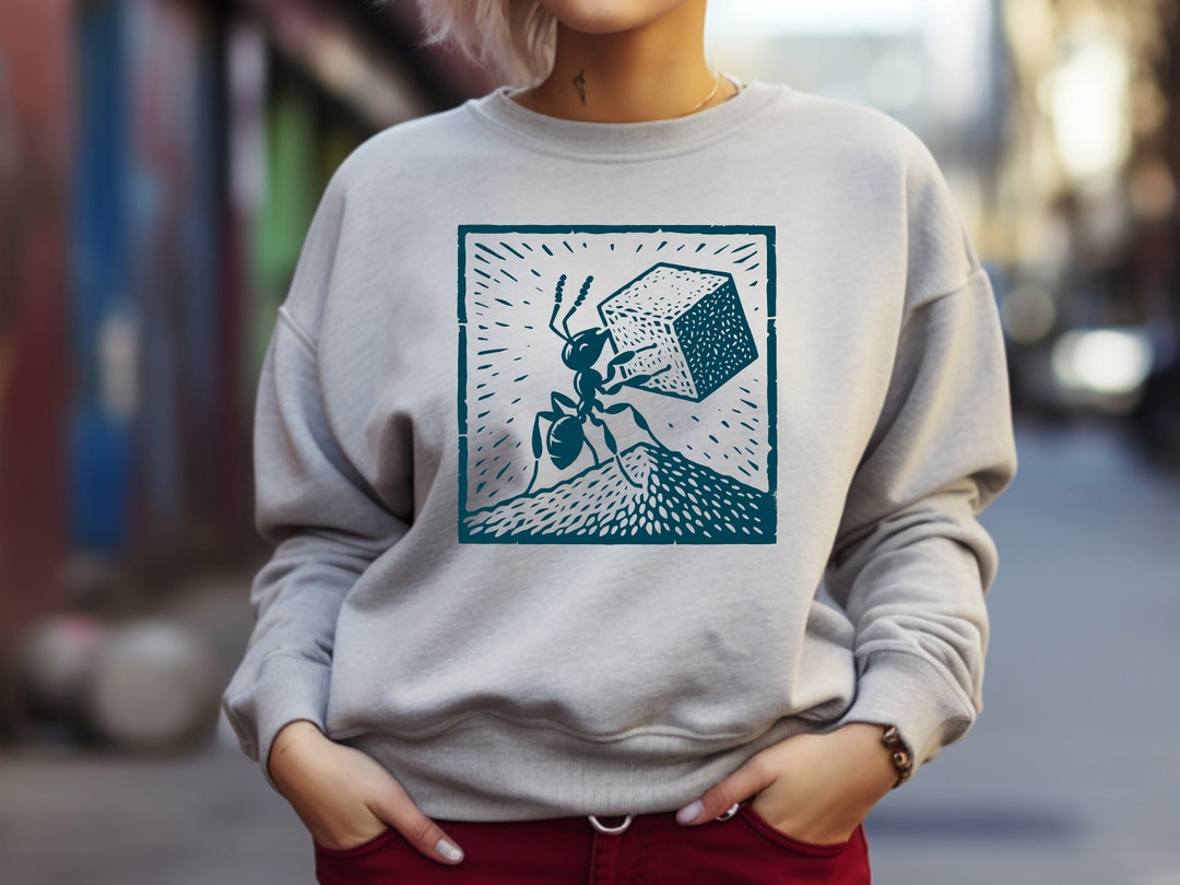 Funny Sweater. Joke Gift. Ant Sweatshirt. Sugar Cube Humor. Ant Lifting