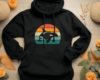 Sudadera con capucha Orca. Regalo de orca. Sudadera Orca. Sudadera con capucha de ballena. Regalo de ballena. Parte superior de animales del océano. Regalo de ballena asesina. Camiseta de criatura marina