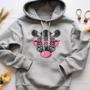 Zebra Zip Hoodie Zebra Stripes Animal Print Jacket Black
