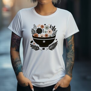 Salad Shirt. Salad Lover Tee. Floral Shirt. Flower T-shirt. Salad Gift. Vegan Shirt. Vegan Gift. Healthy Food Tee. Salad Bowl Shirt
