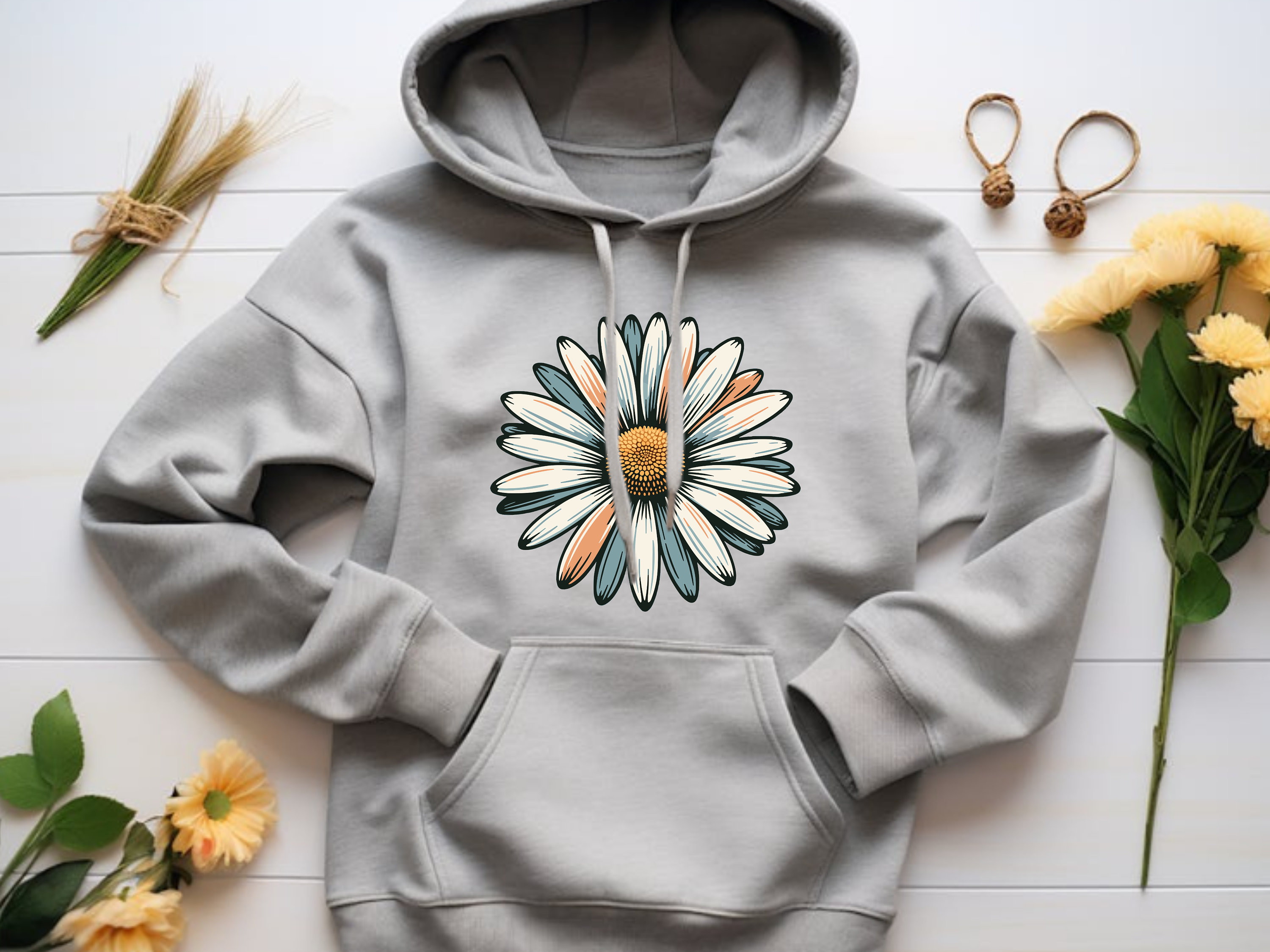 Daisy Flower Hoodie - Etsy
