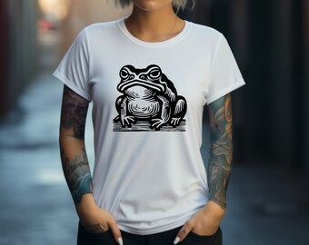 Frog Shirt. Frog Gift. Frog T-shirt. Frog Lover Gift. Frog Illustration. Frog Art Shirt. Bold Line Art. Frog Design. Animal Shirt