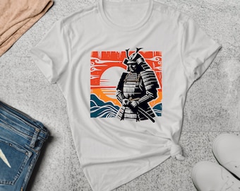 Camisa samurái. Regalo samurái. Camiseta de historia. Camisa guerrera. Regalo guerrero. Camiseta atardecer. Camiseta de armadura. Regalo de armadura. Camiseta histórica. camiseta japonesa