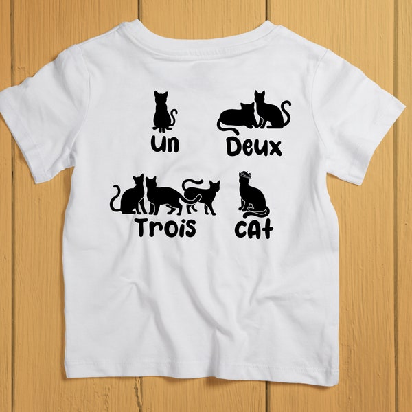 Kids French Shirt. Toddler French Gift. Cat Shirt. Cat Gift. Cat Lover Shirt. Cat Lover Gift. Kitty Shirt. Kitty Gift. France Shirt. France