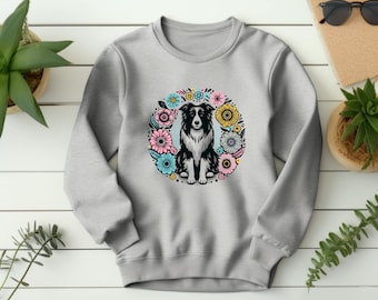 Collie Lover Gift. Floral Dog Sweater. Pet Owner Gift. Collie Gift. Dog Floral Sweater. Collie Floral Gift. Dog Lover Sweatshirt #FC528